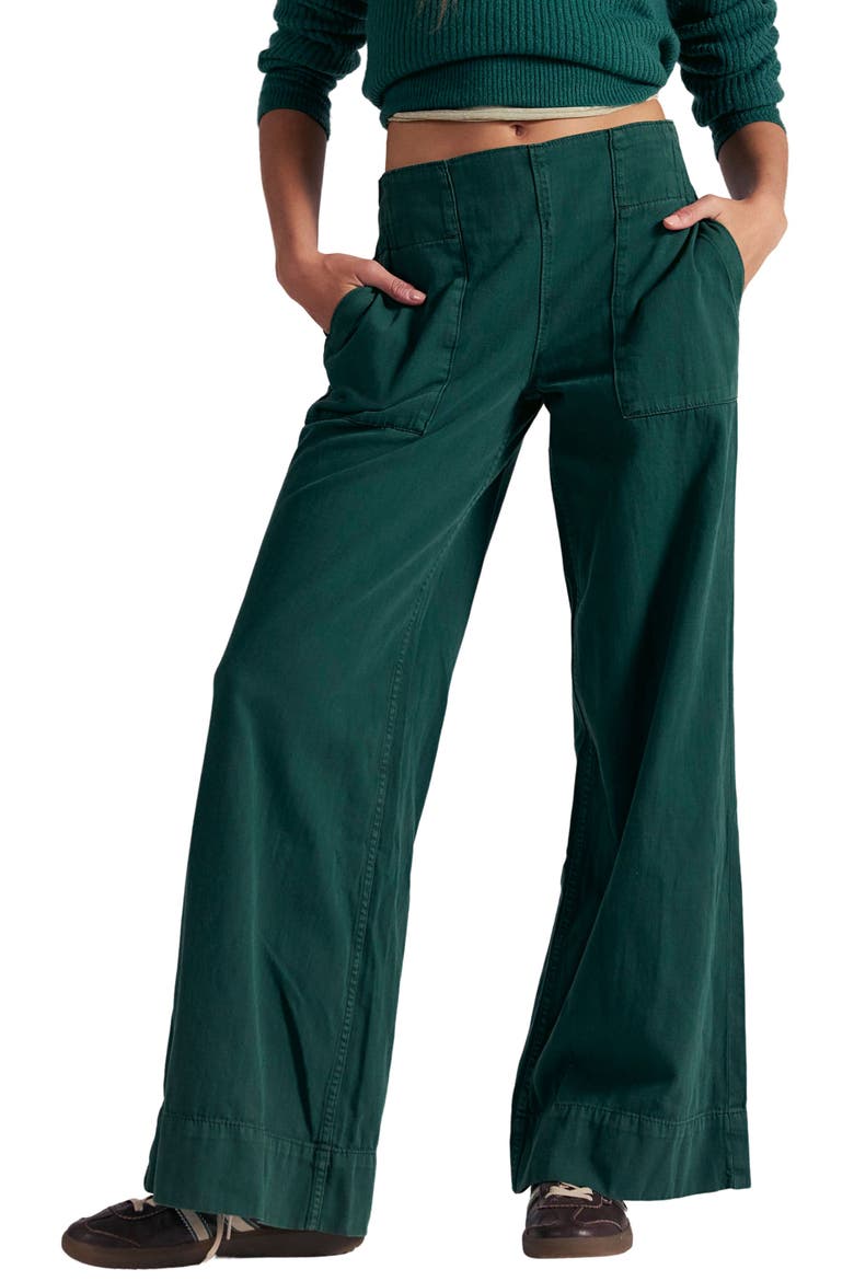 Breezy Wide Leg Jeans, Main, color, PINENEEDLE