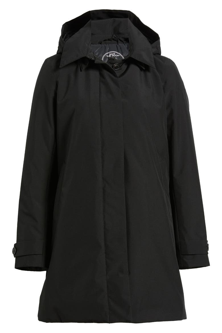 Embie Water Resistant Hooded Jacket, Alternate, color, BLACK