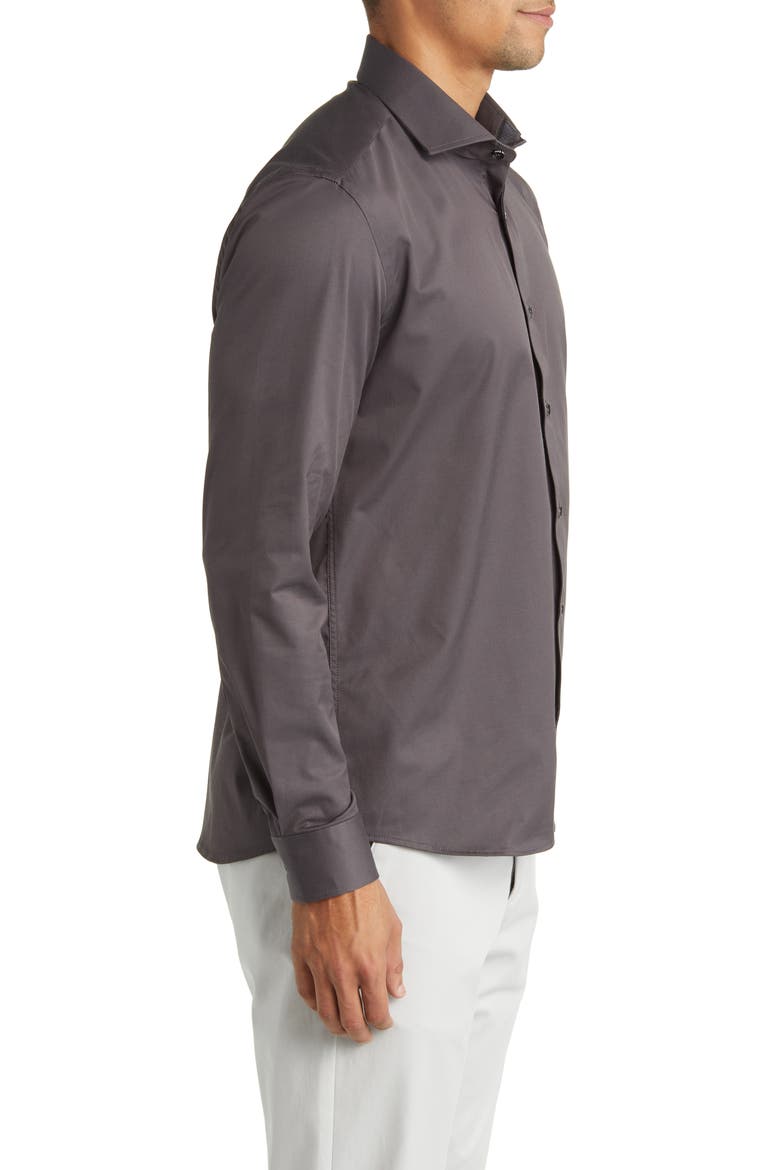 DRYTOUCH® Performance Sateen Button-Up Shirt, Alternate, color, CHARCOAL