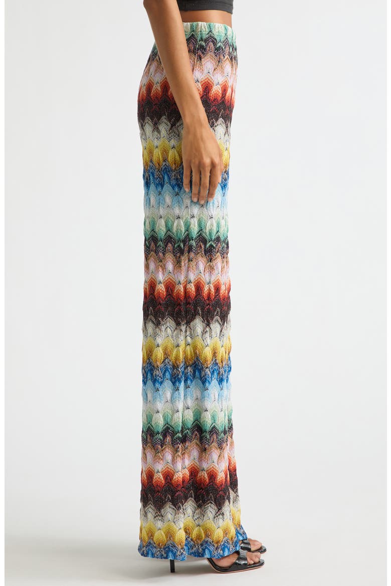Lace Motif Lamé Pants, Alternate, color, MULTICOLOR ON BLACK BASE