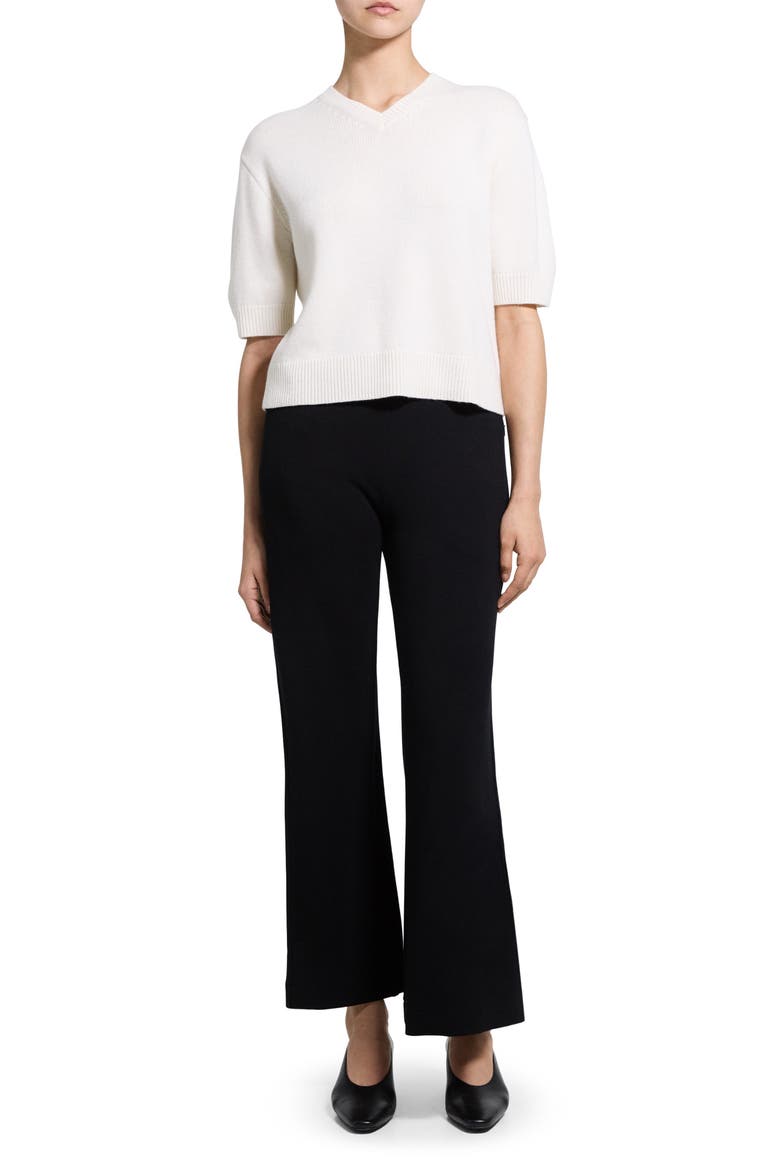 Cropped Cashmere V-Neck Sweater, Alternate, color, IVORY