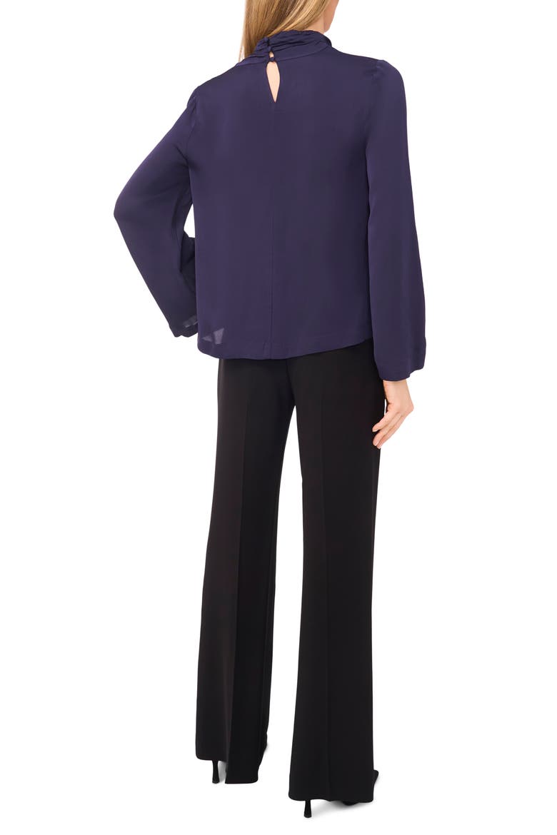 Flowy Long Sleeve Georgette Top, Alternate, color, BARITONE BLUE