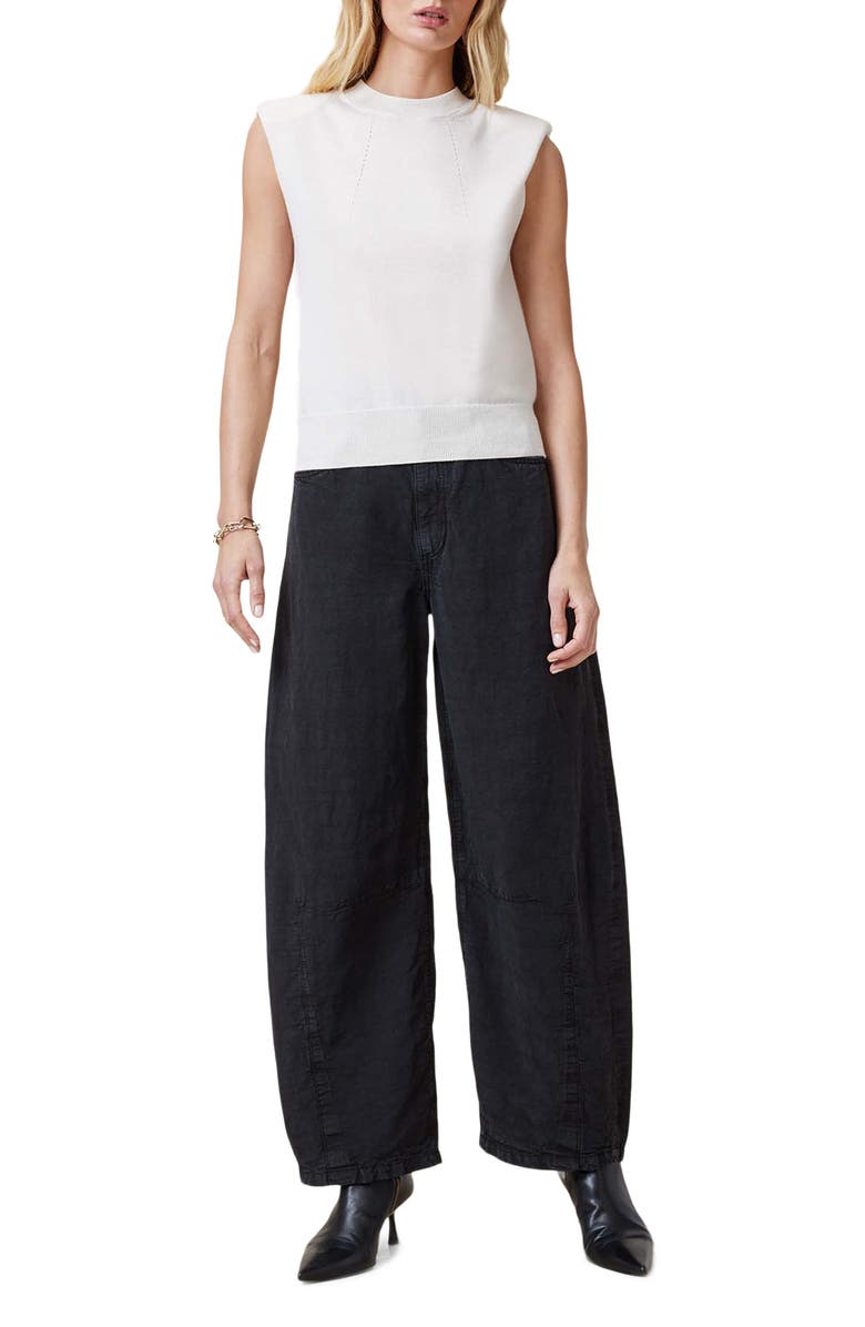 AllSaints Kayla Cap Sleeve Merino Wool Sweater, Alternate, color,