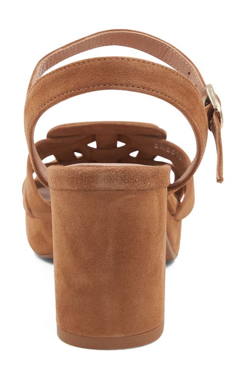 Aquatalia Micah Block Heel Quarter Strap Suede Sandal In Caffe