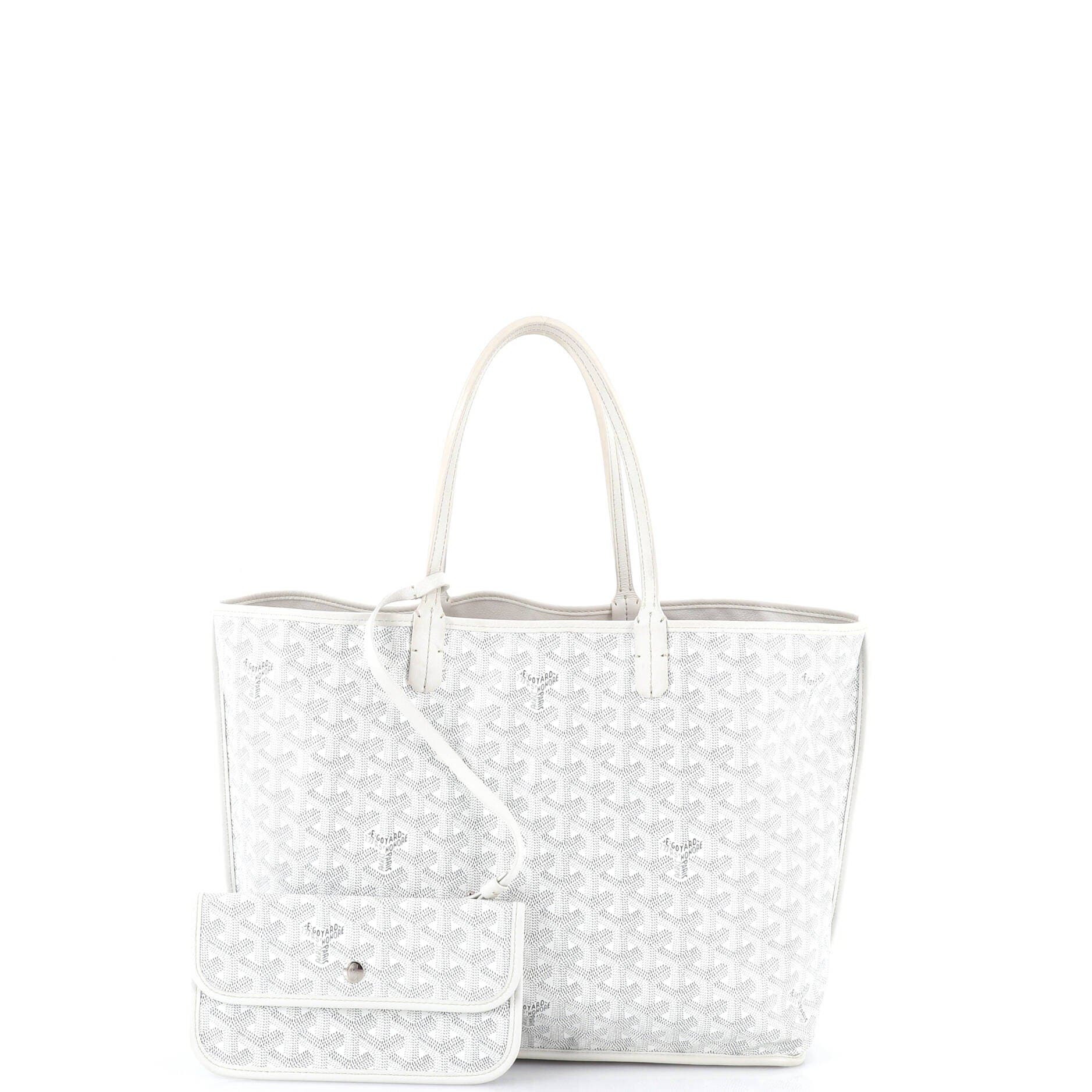 Pre-Owned Goyard Anjou Reversible Tote Coated Canvas PM, Alternate, color, White