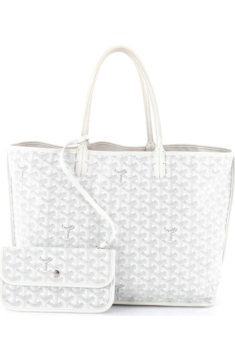 Pre-Owned Goyard Anjou Reversible Tote Coated Canvas PM, Alternate, color, White