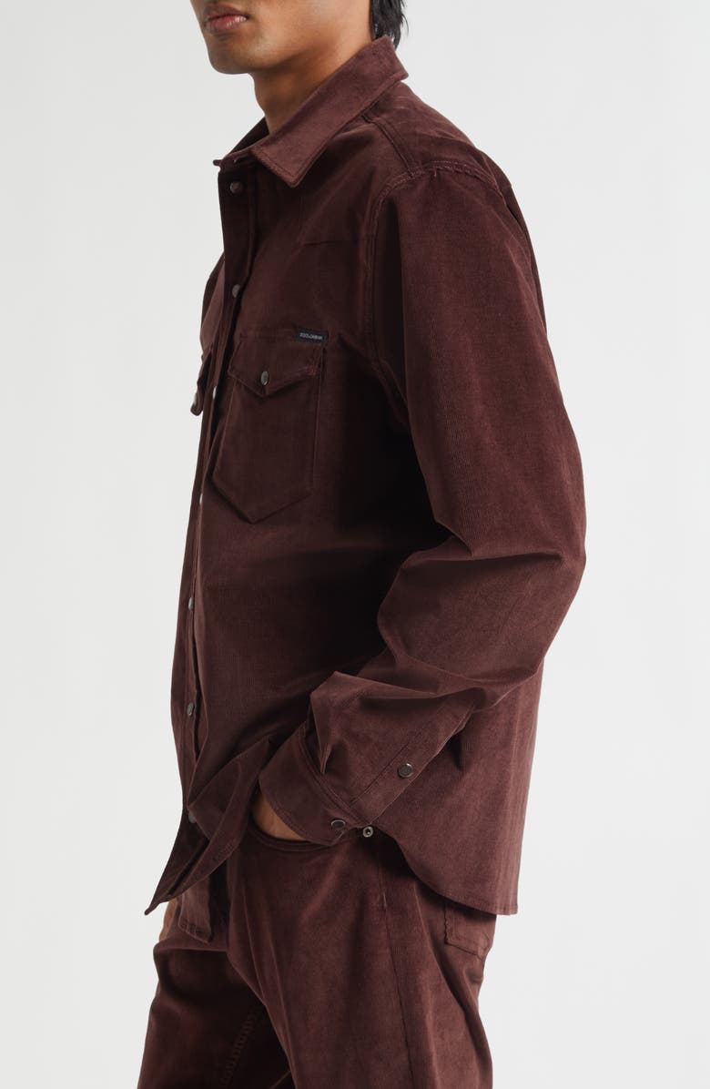 Dolce&Gabbana Fine Wale Corduroy Western Shirt, Alternate, color, R5515 Marrone 10