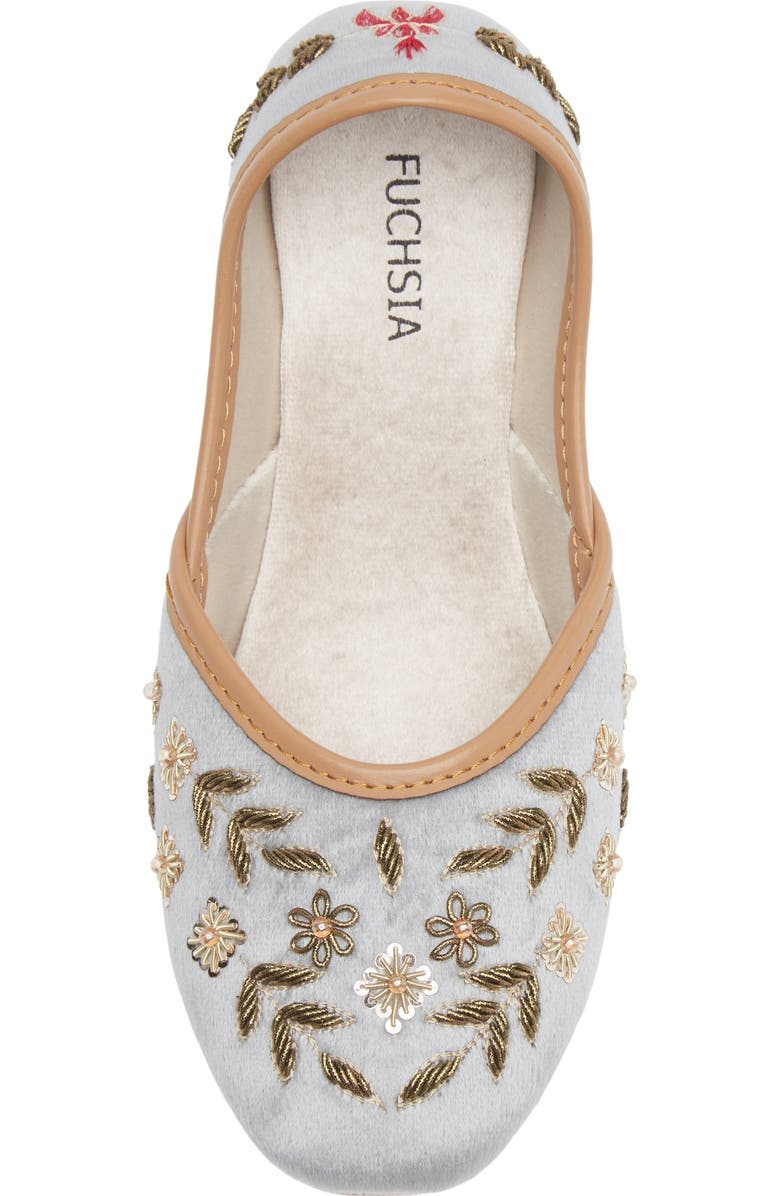 FUCHSIA Nawal Embroidered Flat, Alternate, color, Gray