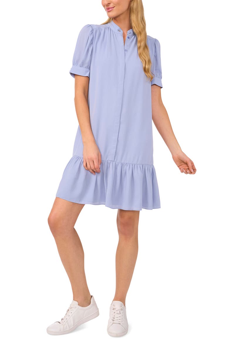 Ruffle Hem Dress, Main, color, SLATE BLUE 494