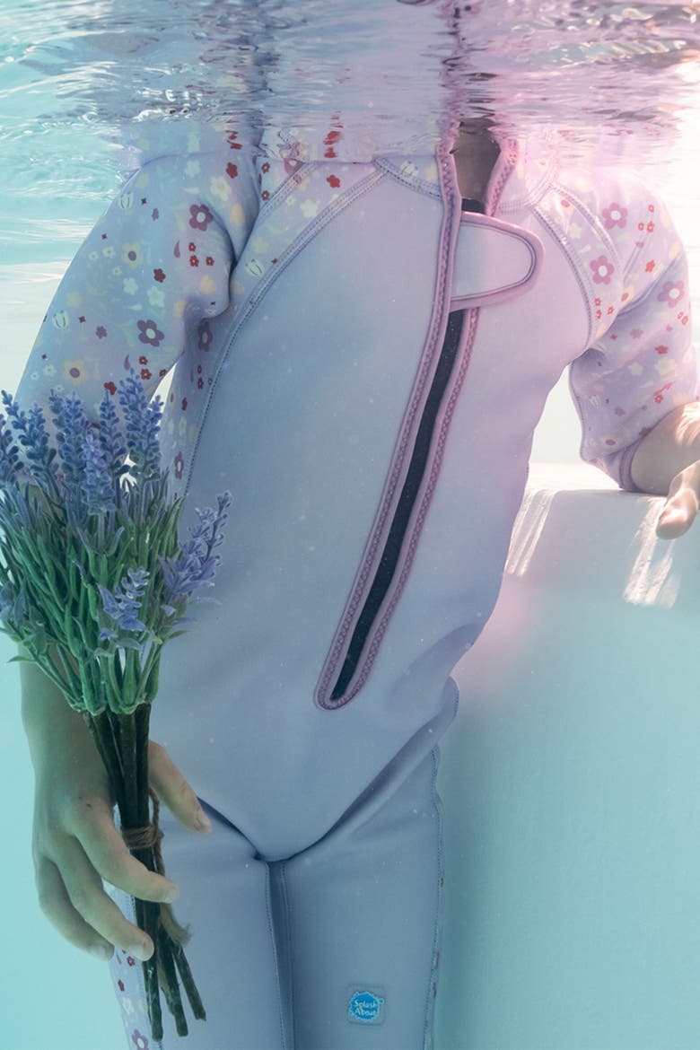 Kids Neoprene Shorty Wetsuit, Alternate, color, Lilac Spring