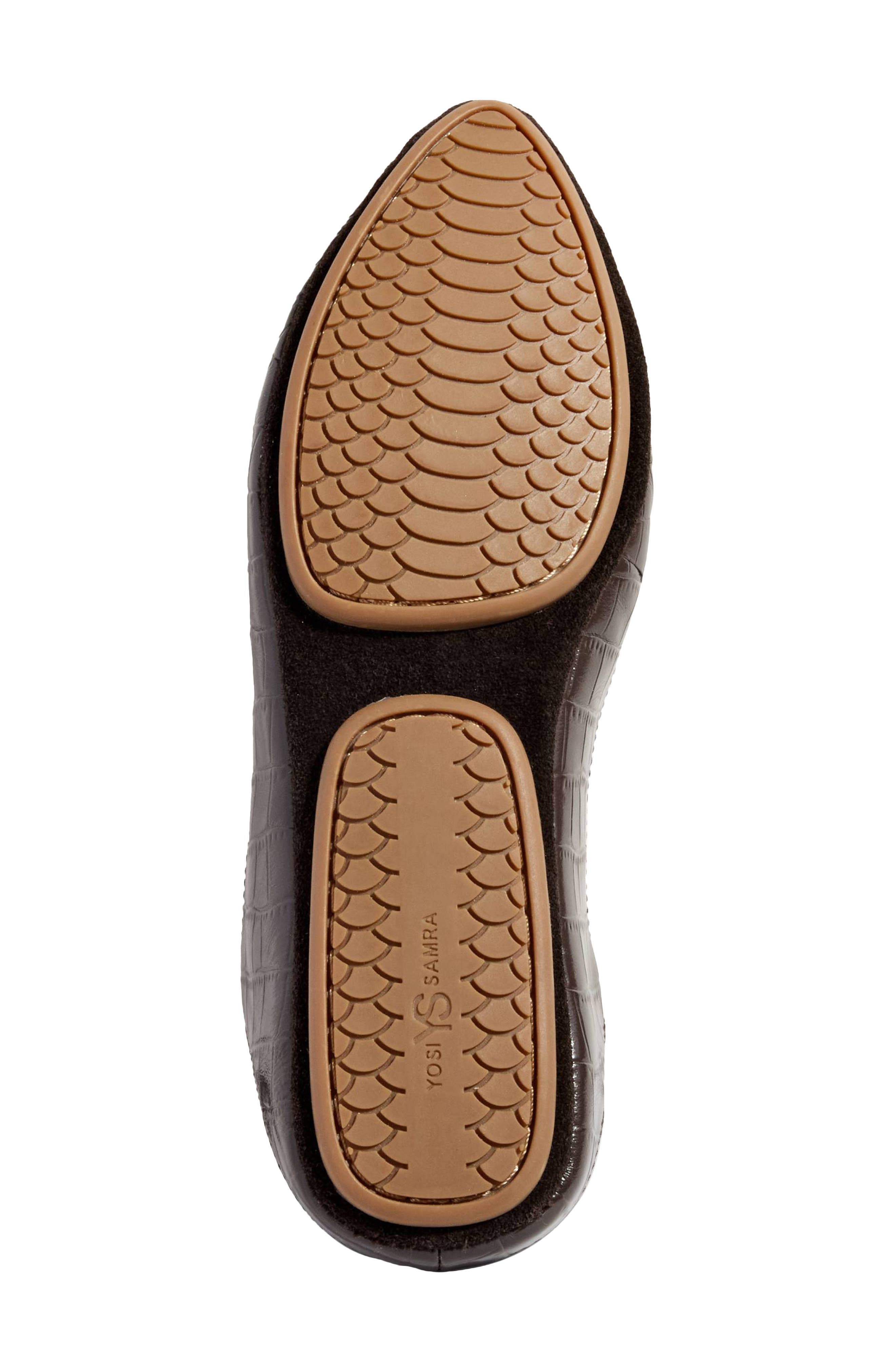 Vivina Croc Embossed Leather Loafer, Alternate, color, CHOCOLATE