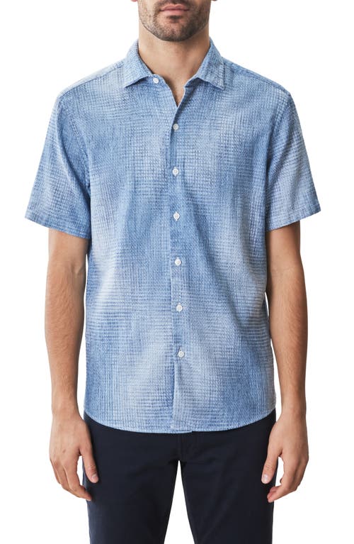 Robert Barakett Ferris Short Sleeve Woven Button-up Shirt In Blue