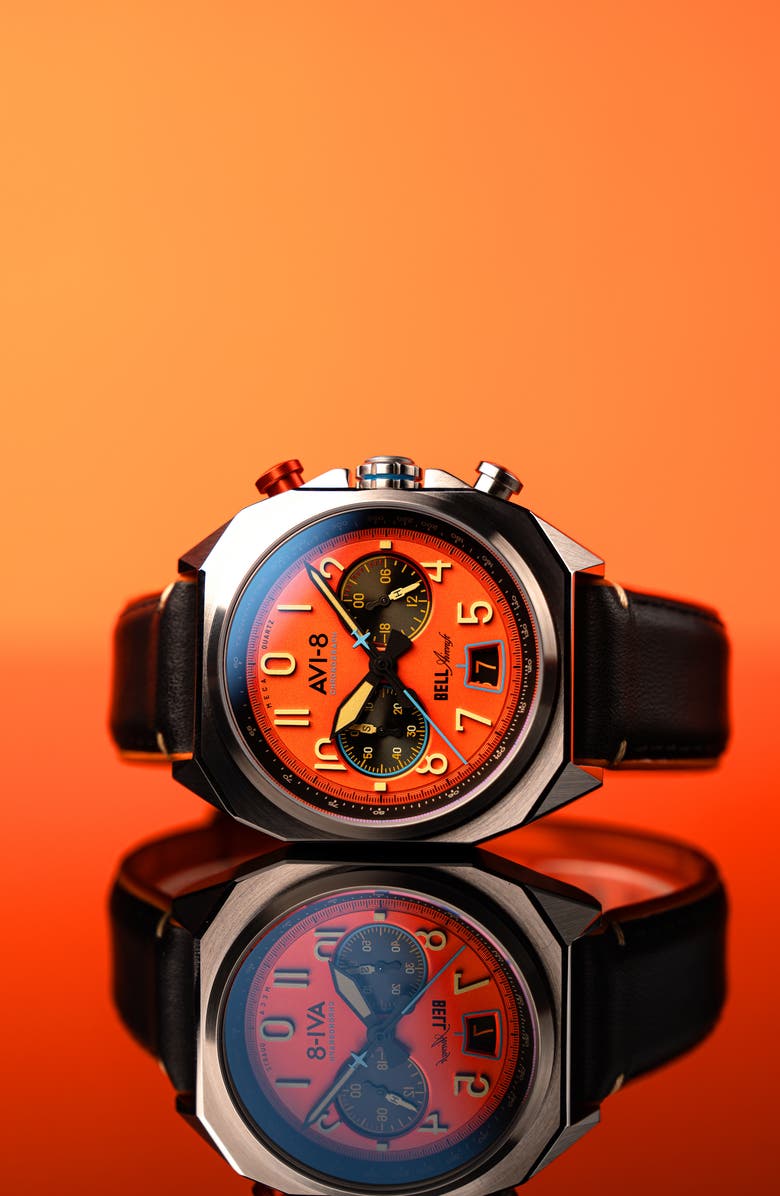 AVI-8 Bell X-1 Machbuster Chronograph Watch, 41mm, Alternate, color, Orange