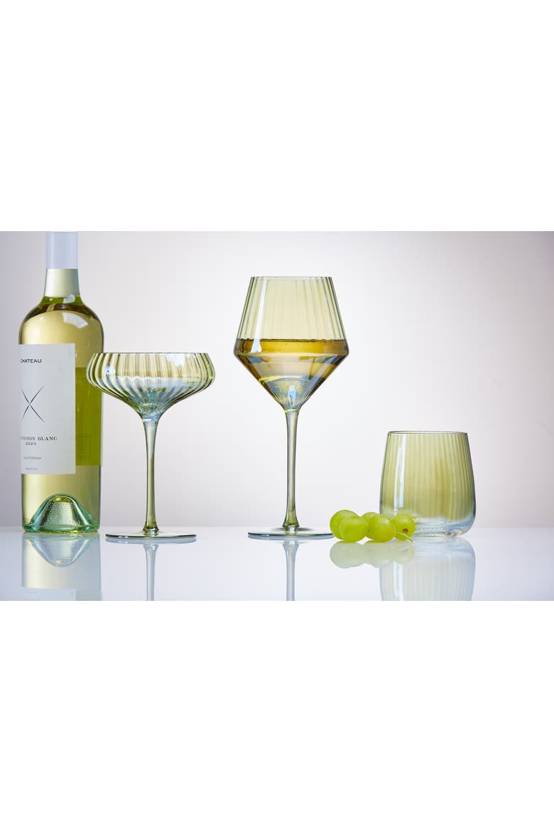 Chelsea Iridescent Optic Wine Glass Green Drinkware, Alternate, color, Green