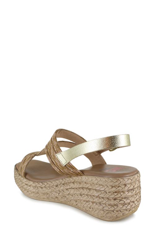 National Comfort Tre Platform Wedge Sandal In Taupe Leather