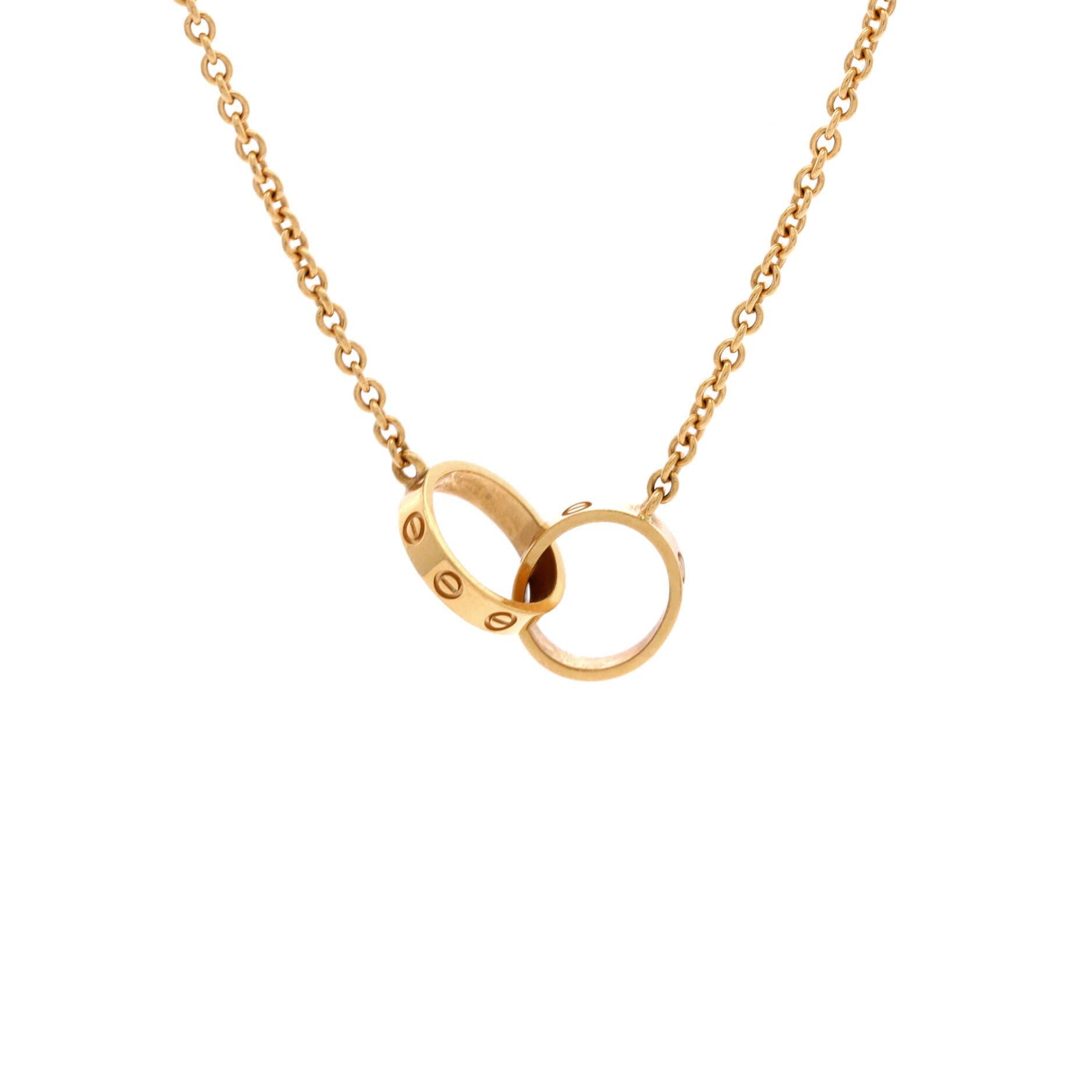 Love Interlocking Necklace 18K Yellow Gold, Main, color, Metallic Gold