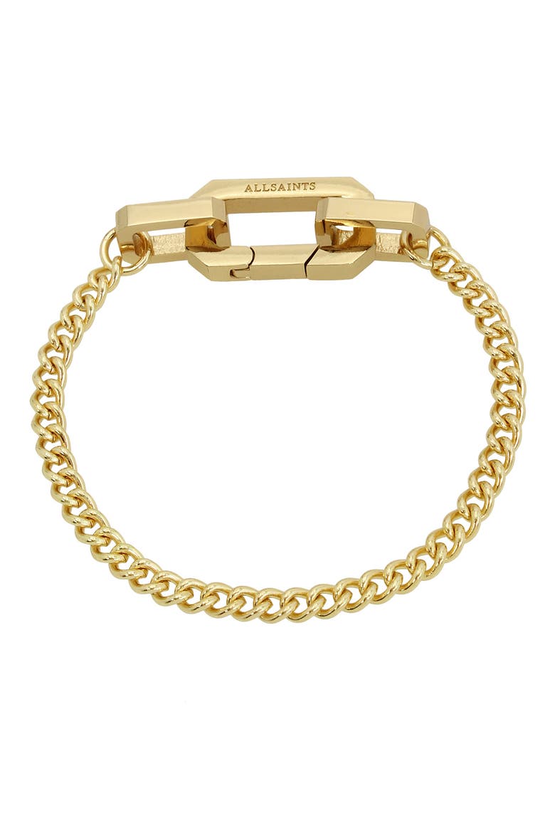 Hexagon Link Curb Chain Bracelet, Main, color, GOLD