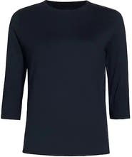 Majestic Filatures Soft Touch Semi Relaxed 3/4 Sleeve Boatneck