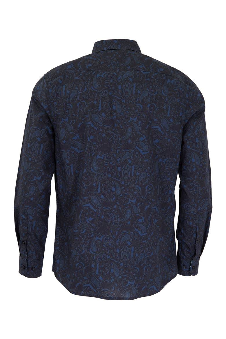 Morris Button-Up Shirt, Alternate, color, Madrid Paisley Navy