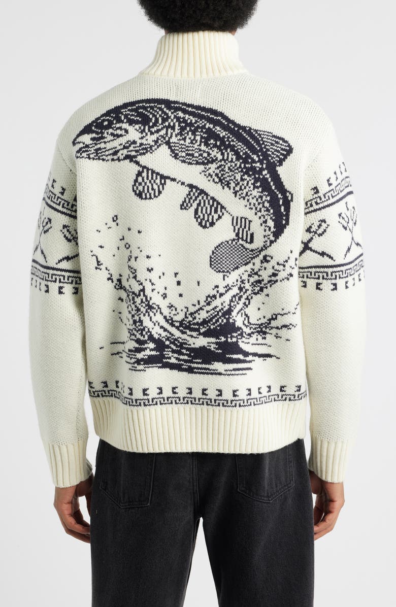 DARK SEAS Old Timer Mock Neck Zip Sweater, Alternate, color, Off White