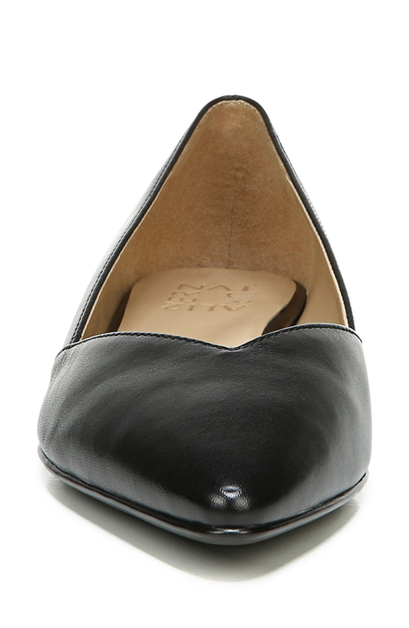 Naturalizer Havana Pointed Toe Flat, Alternate, color, Black Leather