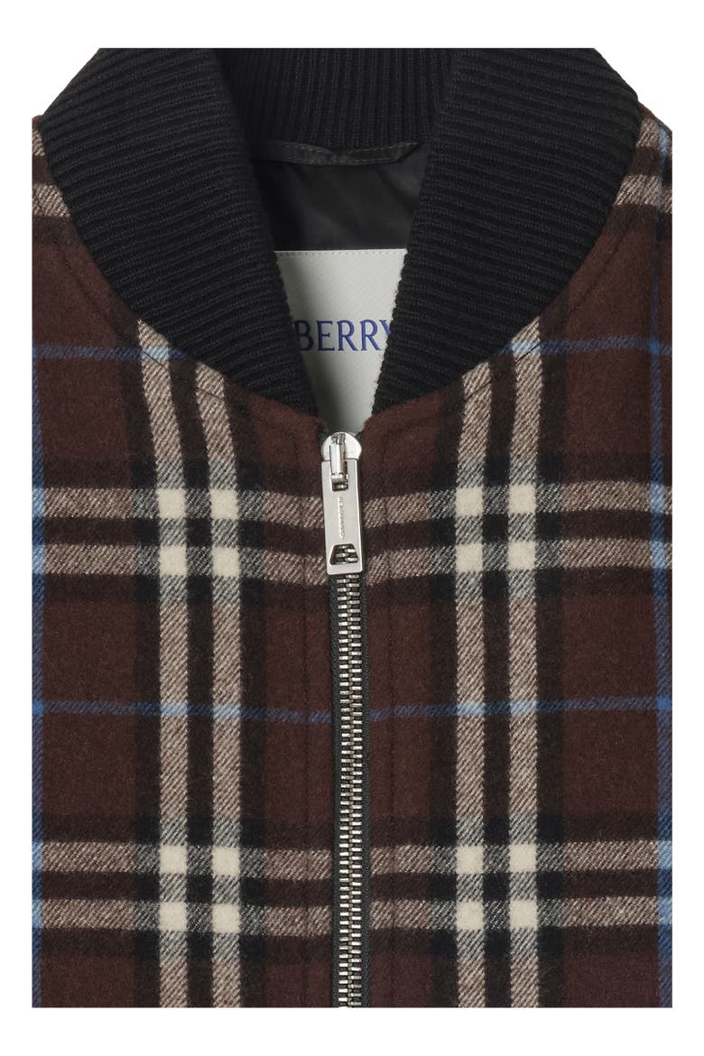 Check Wool Bomber Jacket, Alternate, color, Snug brown