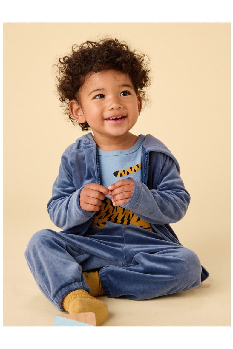 Easy Fit Velour Baby Joggers, Alternate, color, NAVAL BLUE