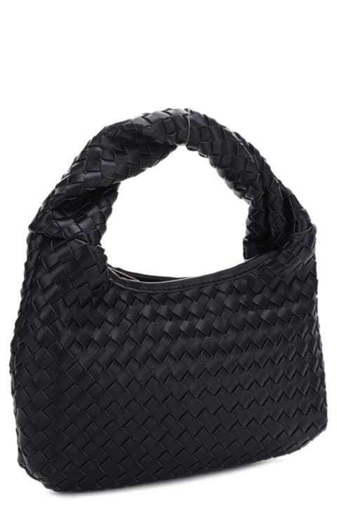 Libby Diamond Weave Twist Handle Shoulder Bag