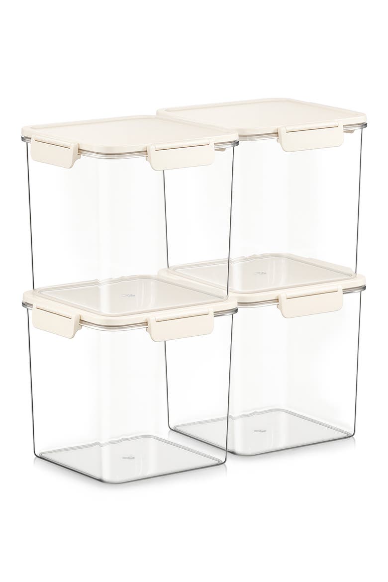 Set of 4 Airtight Food Storage Containers, Main, color, NO COLOR