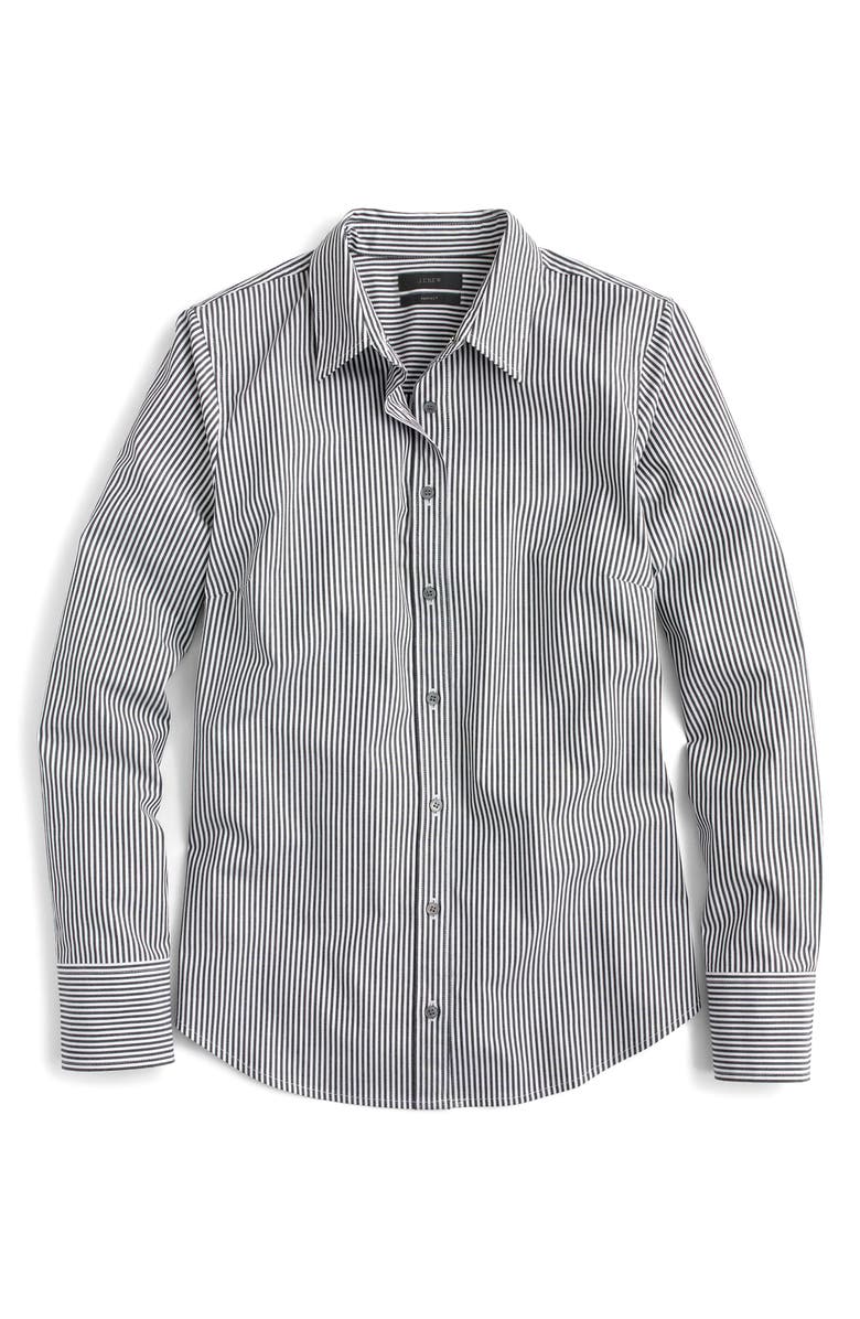 J.Crew Classic Stripe Stretch Perfect Cotton Shirt, Main, color,