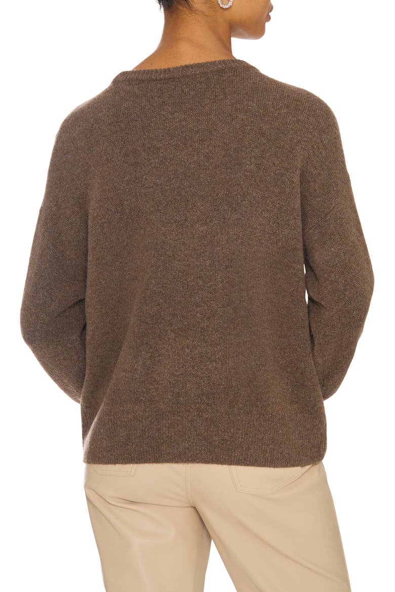 Embellished Crewneck Sweater, Alternate, color, MEDIUM BROWN