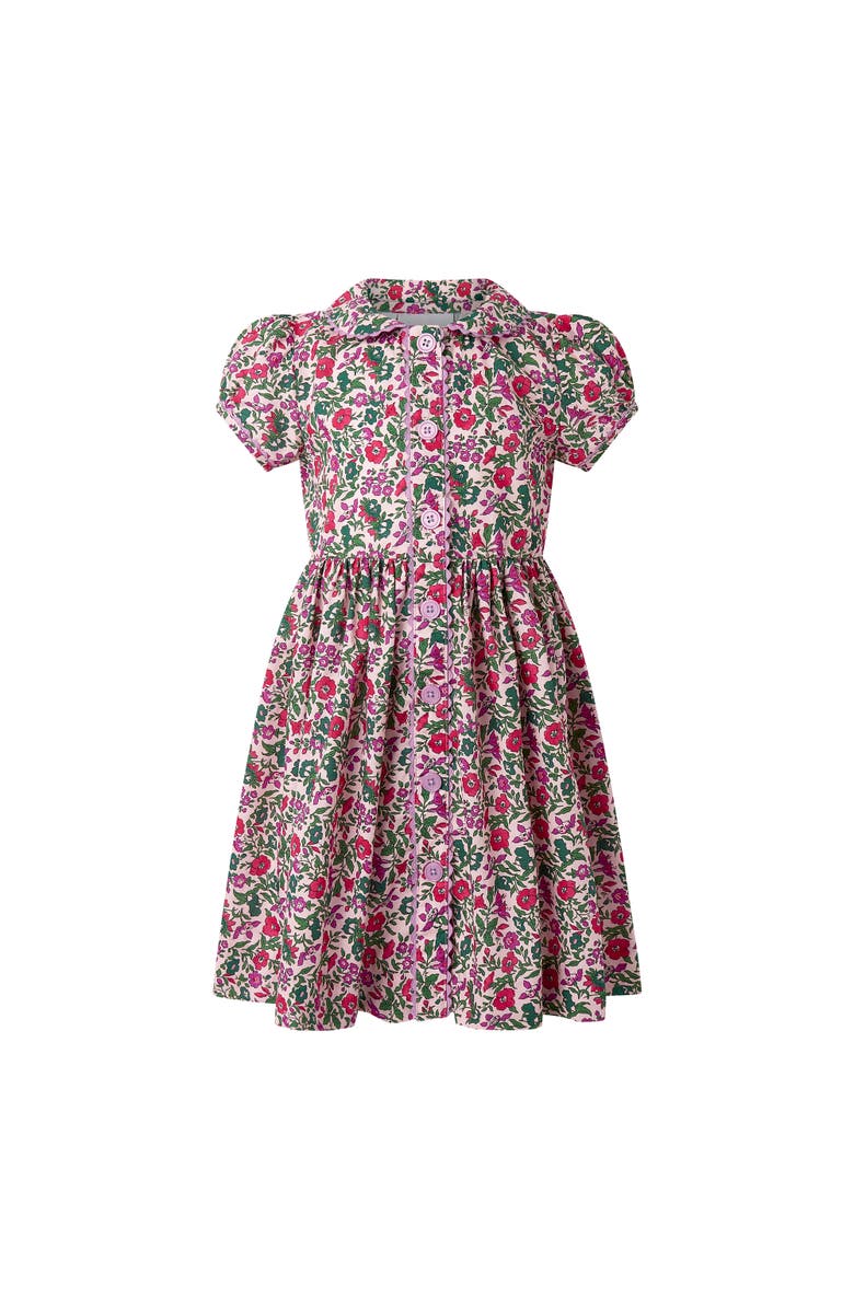 Rachel Riley Pink Floral Button-Front Dress, Main, color, Pink