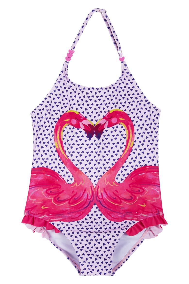 Kids' Ruffle One-Piece Swimsuit, Main, color, PINK