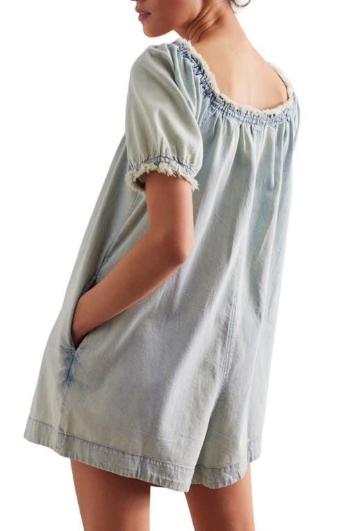 Free People Daisy Denim Babydoll Romper In August Blue