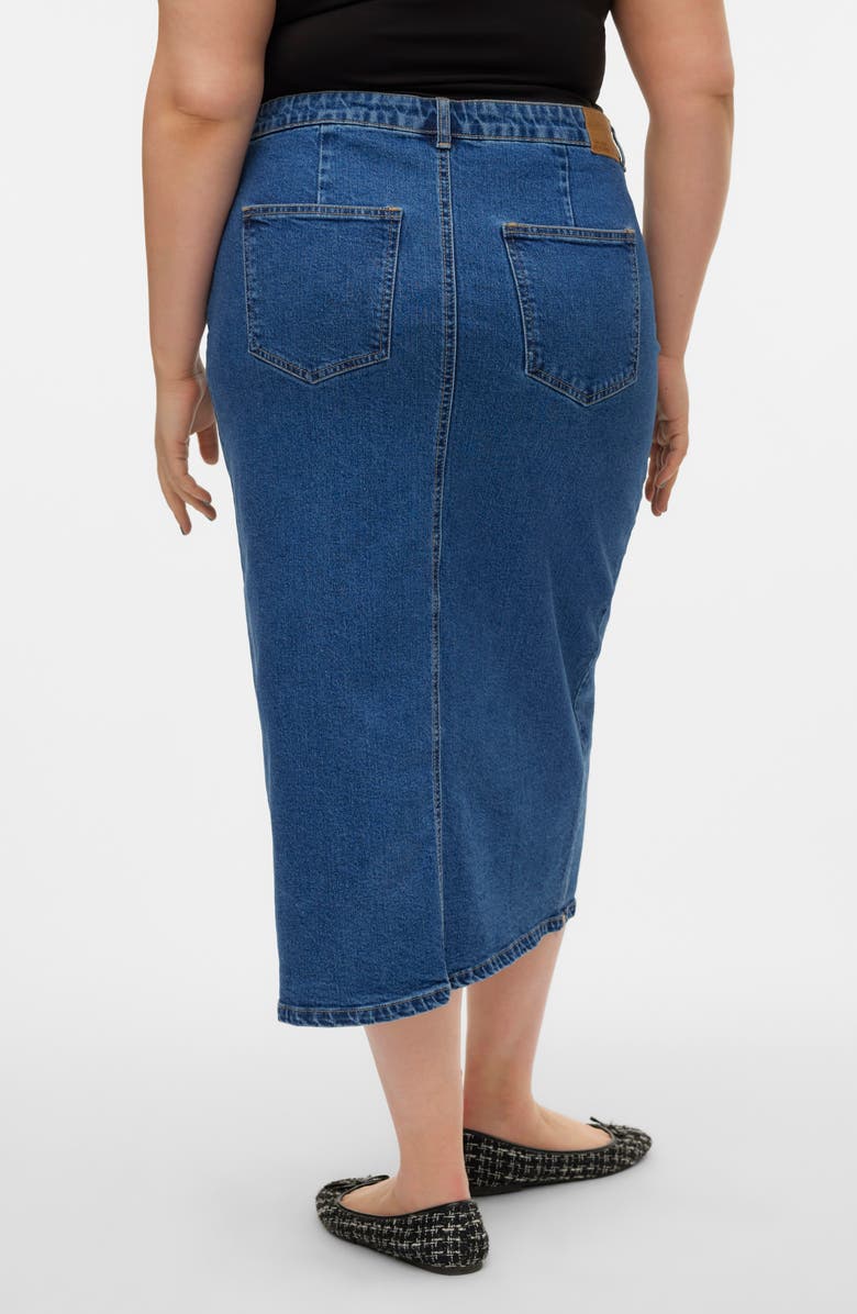 VERO MODA CURVE Veri Denim Midi Skirt, Alternate, color,