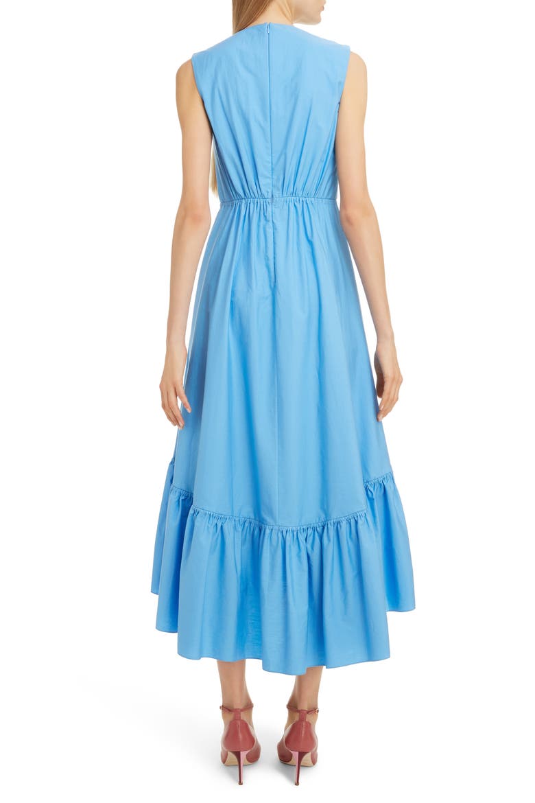 Flounce High/Low Hem Cotton Poplin Midi Dress, Alternate, color, CORNFLOWER