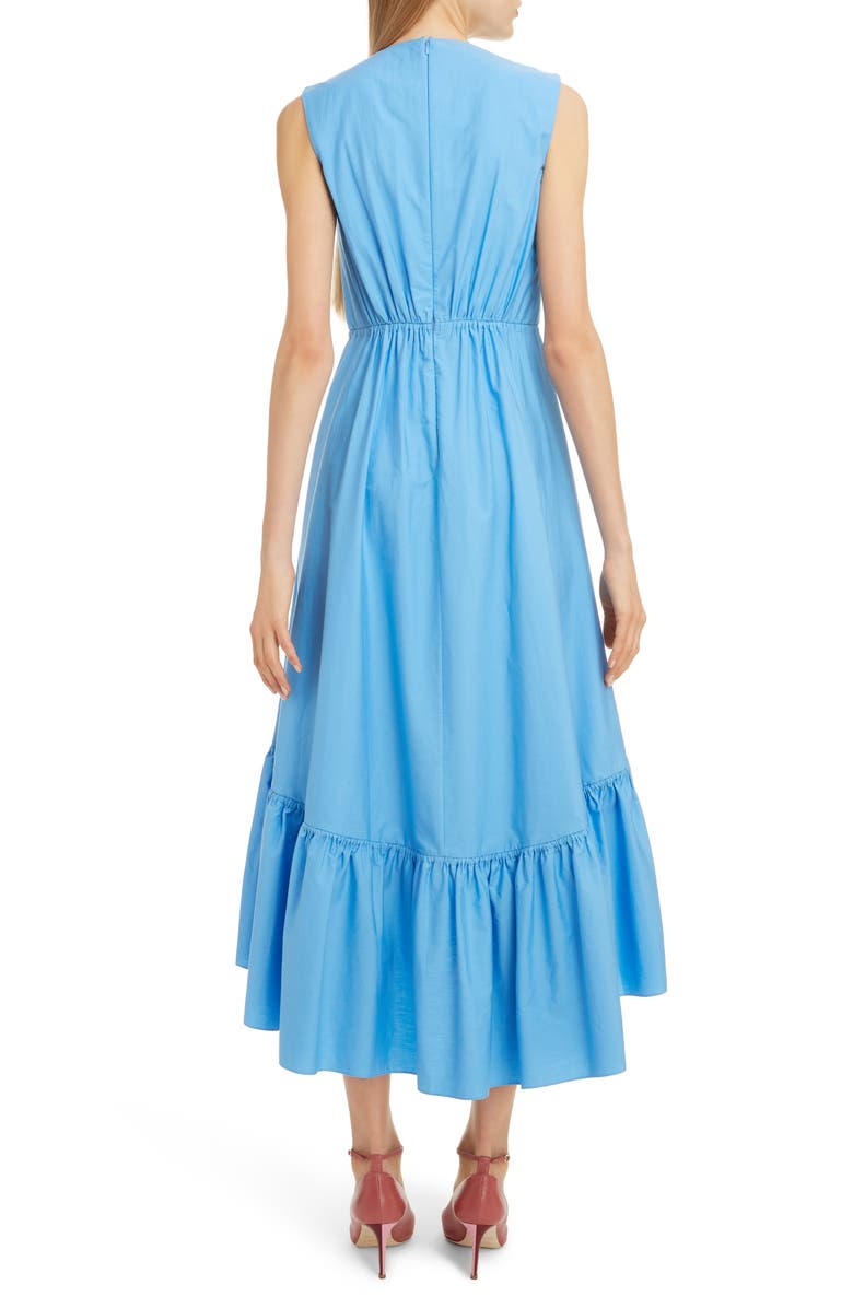 Roksanda Flounce High/Low Hem Cotton Poplin Midi Dress, Alternate, color, 