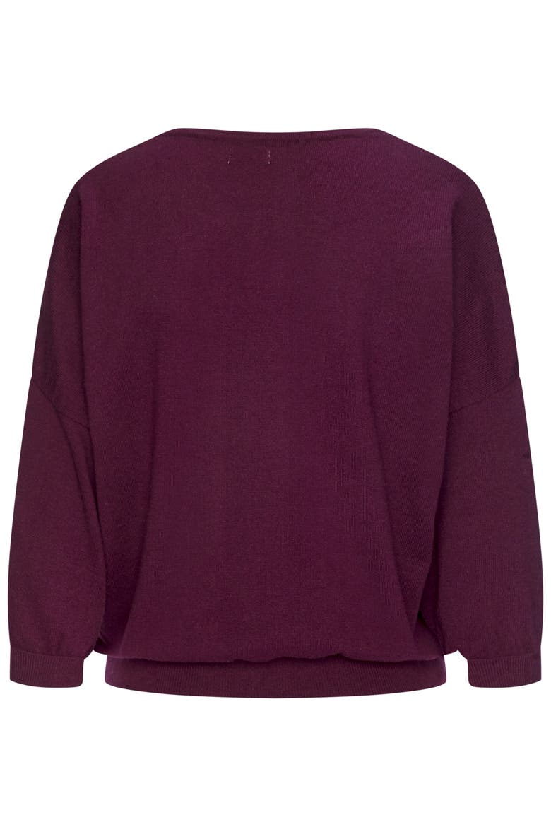 Drop Shoulder V-Neck Sweater, Alternate, color, Wine