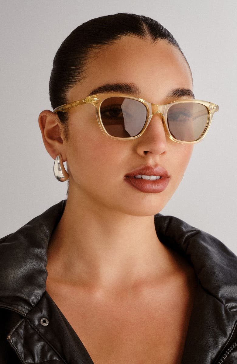 Le Specs Nonsensical 52mm D-Frame Sunglasses, Alternate, color, Blonde/Light Brown Mono