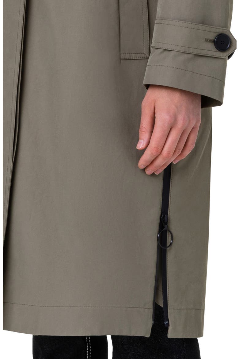 Cotton Blend Hooded Coat, Alternate, color, SAGE