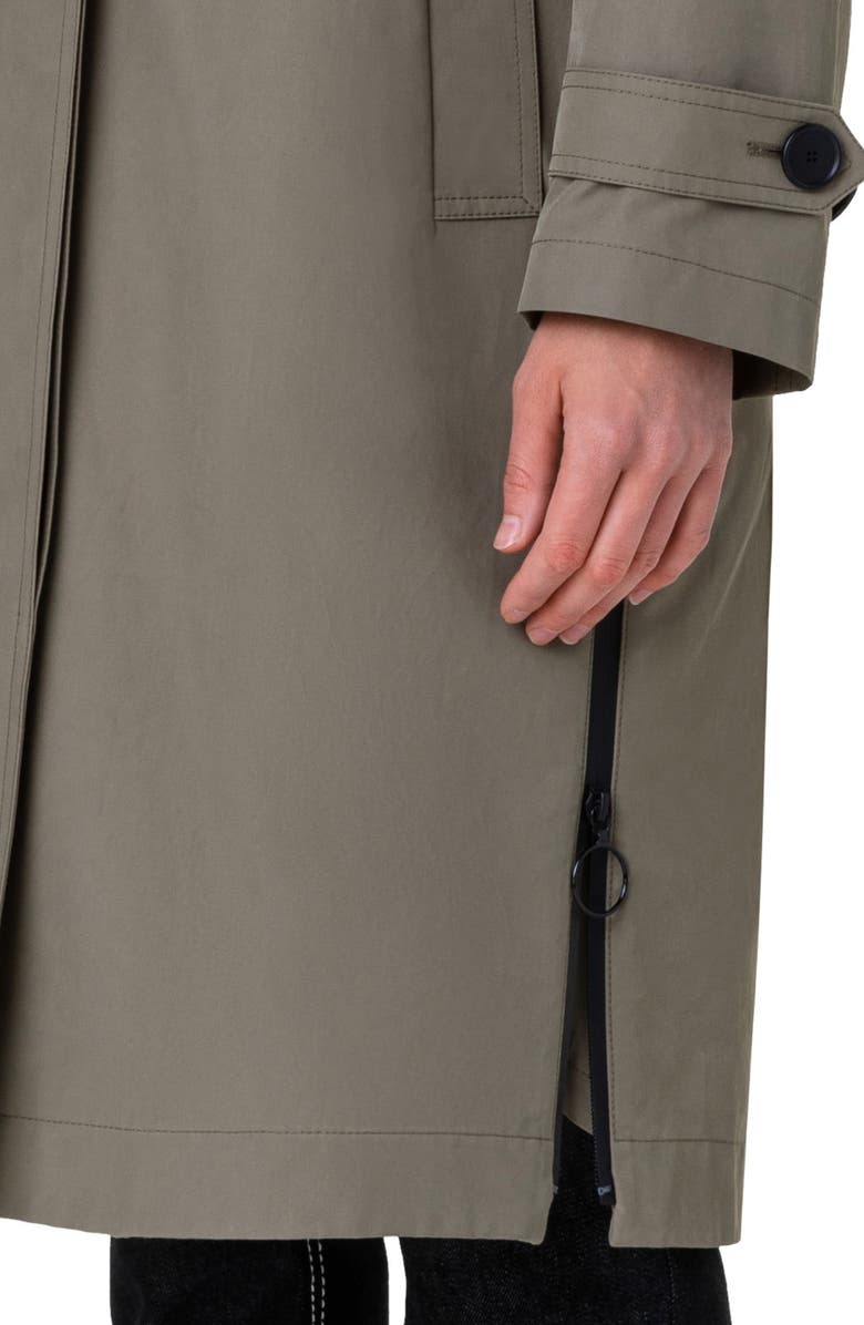 Akris punto Cotton Blend Hooded Coat, Alternate, color, 