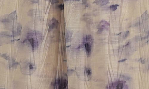 Mila Mae Abstract Print Long Sleeve Midi Dress In Cream Lavender
