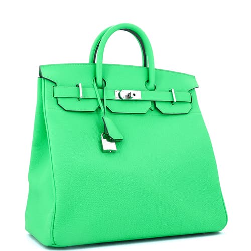 Pre-owned Hermes  Hermes Hac Birkin Bag Green Togo With Palladium Hardware 40