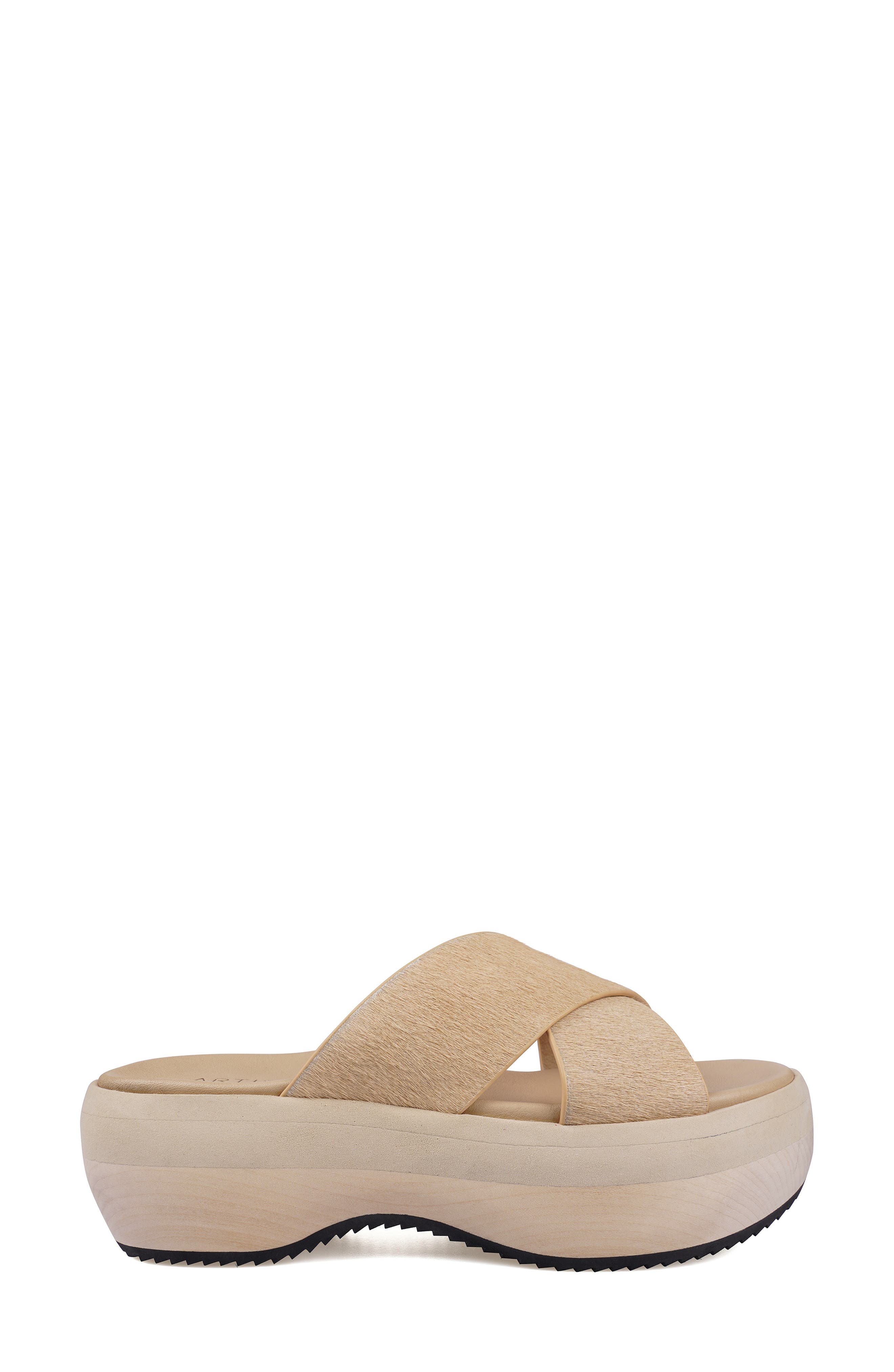 Maia Genuine Calf Hair Platform Sandal, Alternate, color, NATURAL TAN