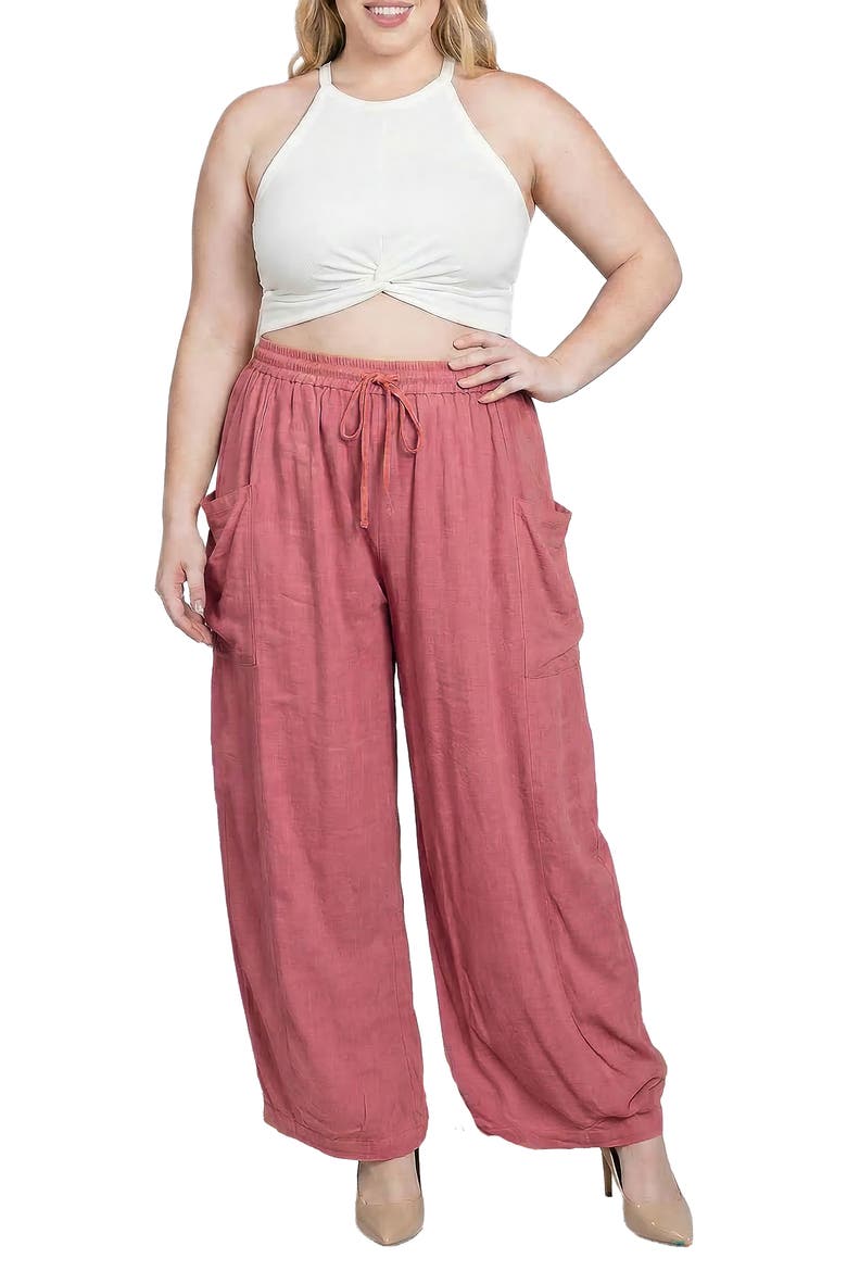 Shantung Harem Pants, Alternate, color, ROSE