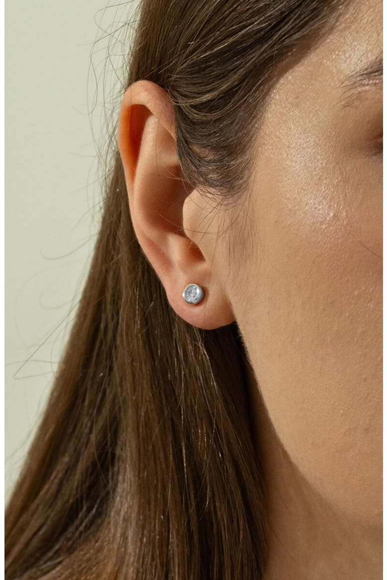 Sterling Silver 18k Gold Plated Margot Stud Earrings Crystal Minimal, Alternate, color, Silver