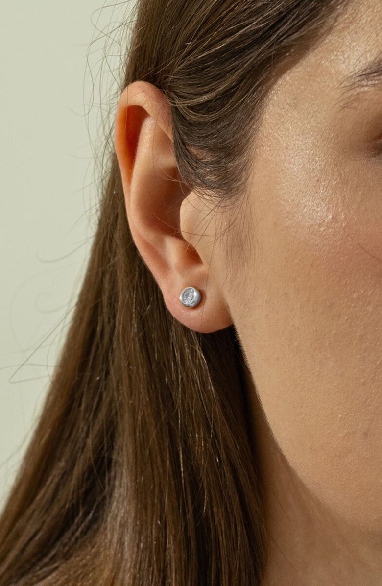 Bearfruit Jewelry Sterling Silver 18k Gold Plated Margot Stud Earrings Crystal Minimal, Alternate, color, Silver