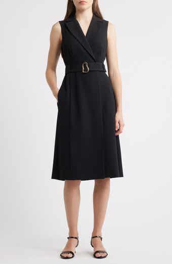 Vince Camuto Sleeveless Scuba Crepe Wrap Front Shirtdress
