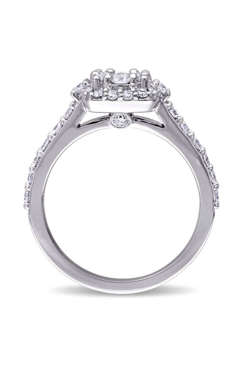 Diamond Cluster Halo Engagement Ring 14k, Alternate, color, 14K White Gold