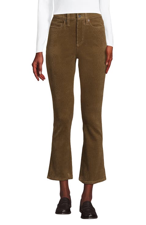 High Rise Corduroy Kick Crop Pants
